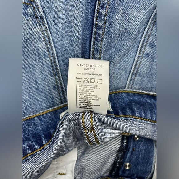 Vibrant M.i.U Ripped Hem Button fly Wide Leg distressed Jeans Sz 13 - Picture 6 of 11